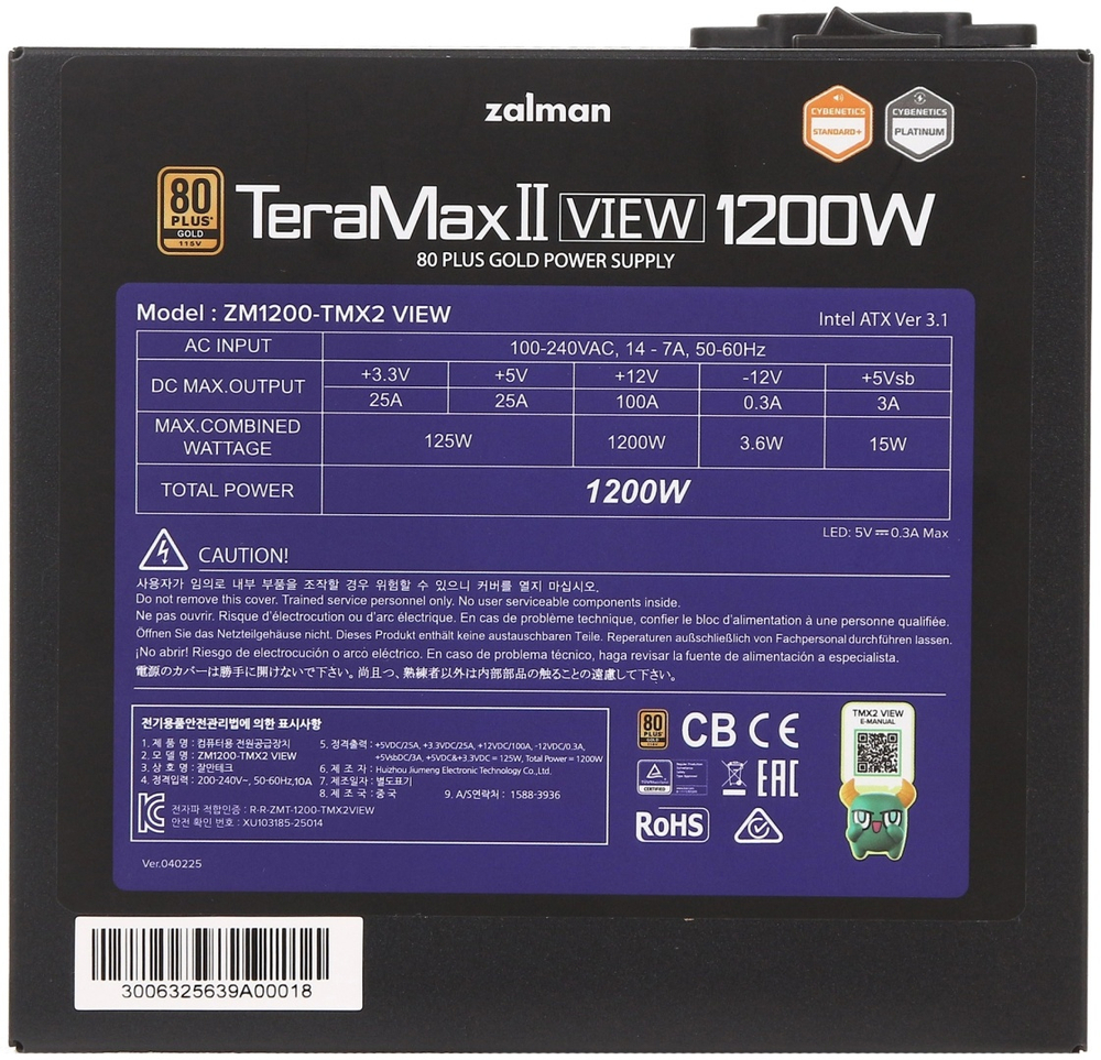 Блок питания Zalman ZM1200-TMX2 VIEW 1200 Вт