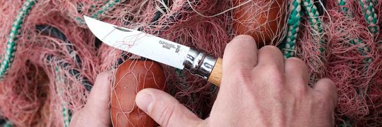 Складной нож Opinel №8, нержавеющая сталь, рукоять из бука, чехол, картонная коробка c клинком из стали Sandvik™ 12С27