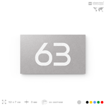 Табличка с номером 63 на дверь квартиры, для офиса, кабинета, аудитории, склада, серая 120х70 мм, Айдентика Технолоджи