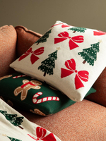 Подушка вязаная с новогодним рисунком christmas bows из коллекции new year essential, 45x45 см