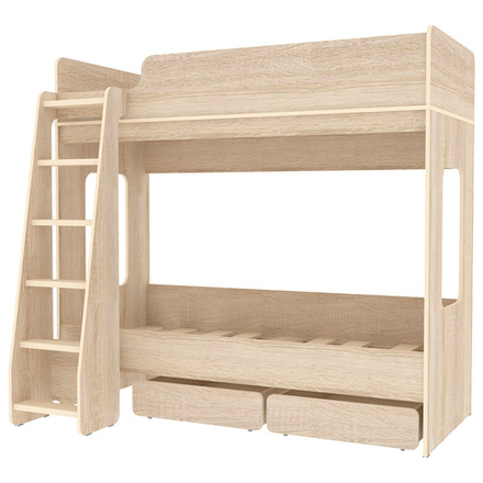 Двухъярусная кровать КарИВи Л-Д601.2 с ящиками 75x175 Дуб Сонома Дуб Сонома