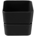 Кашпо для цветов пластиковое 0,45л 9,6*9,6*8,6см «Фиори» Арт Черный стиль