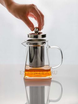 Чайник стеклянный "Хуабан-малый" с металлической колбой 550 мл