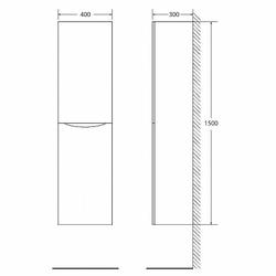 Шкаф пенал BelBagno Fly-Marino 40 R FLY-MARINO-1500-2A-SC-BO-P-R подвесной Bianco Opaco