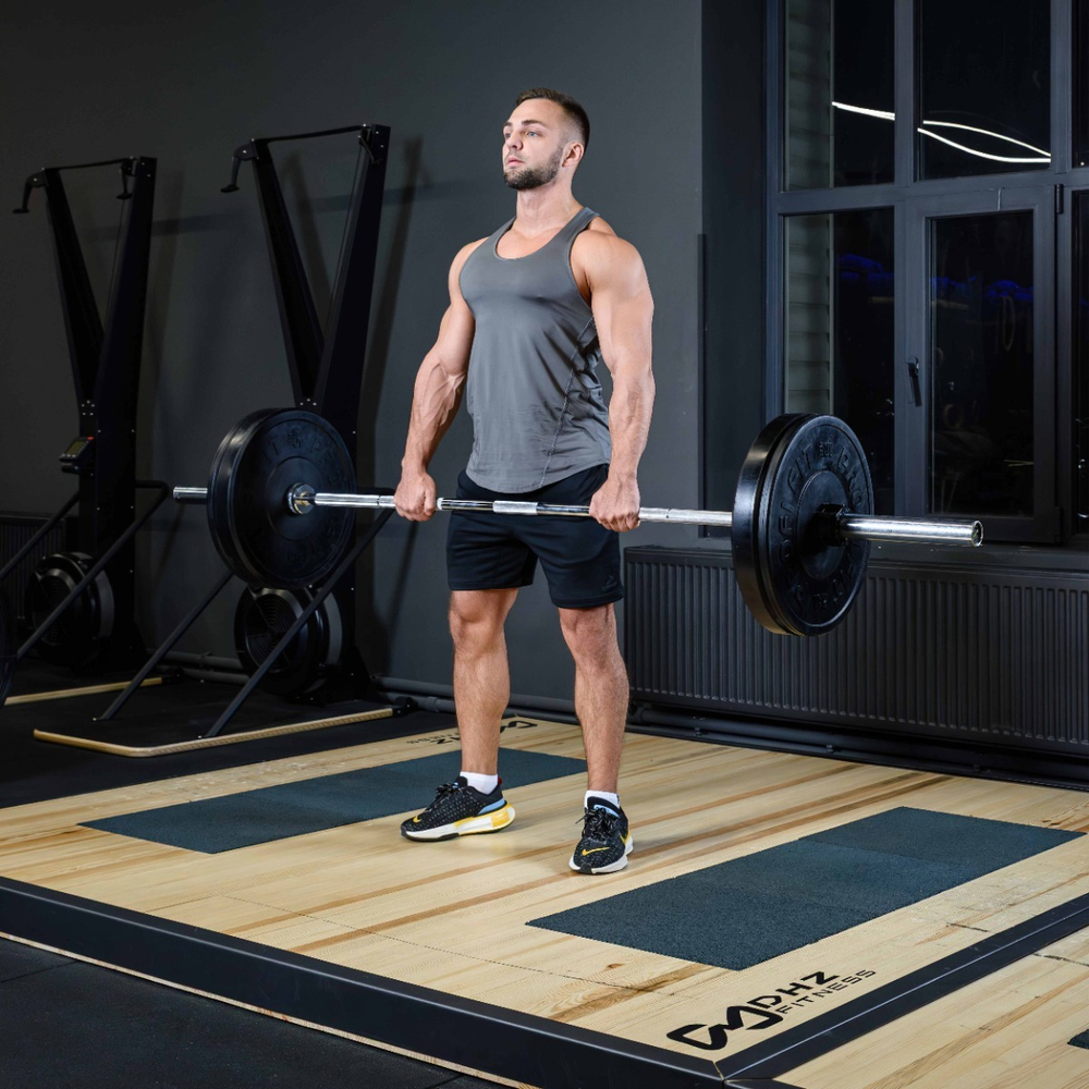 Гриф для штанги олимпийский 2200 мм (до 500 кг, замки-пружины) D50 мм PROFI-FIT