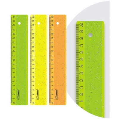 Линейка 20см. широкая, пластик. "Neon Crystal" (Стамм)