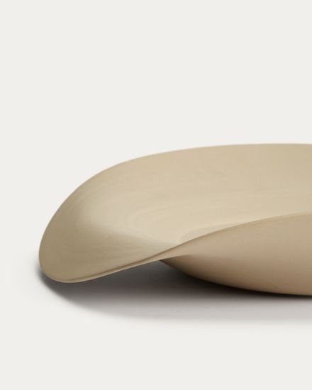 Керамический поднос Ebenor бежевого цвета Ø 40 см