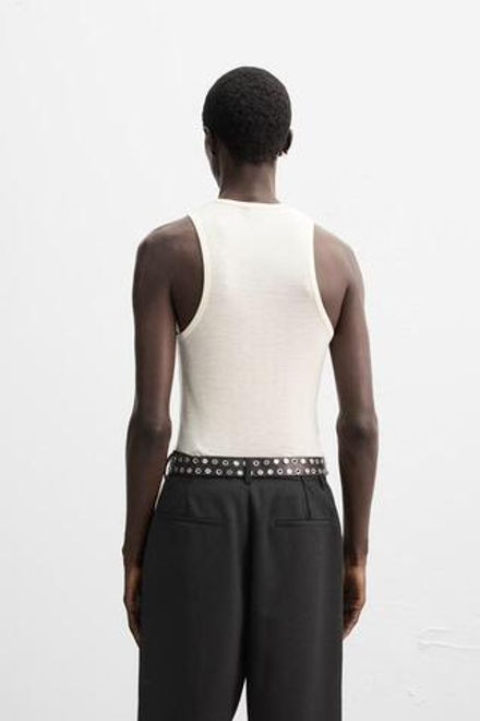 ZARA X NANUSHKA ФУТБОЛКА БЕЗ РУКАВОВ, КРЕМОВЫЙ