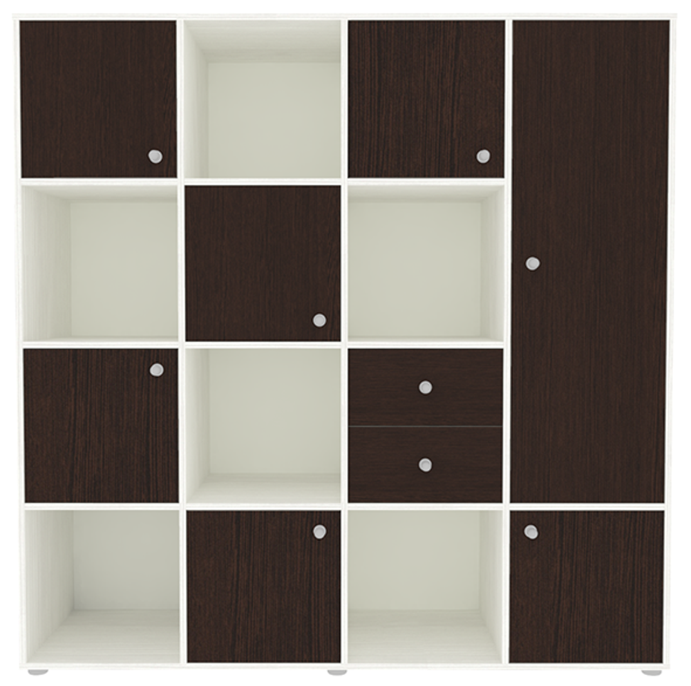 Стеллаж КарИВи Джери 2 Белое Дерево Венге