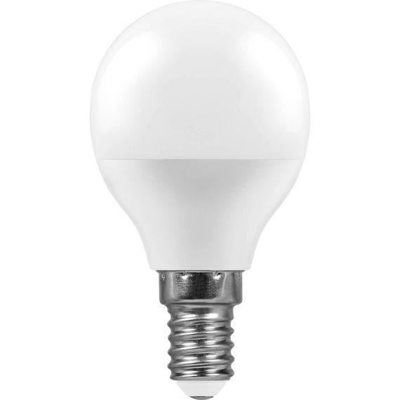 Лампа светодиодная Feron E14 7W 6400K Шар Матовая LB-95 25480