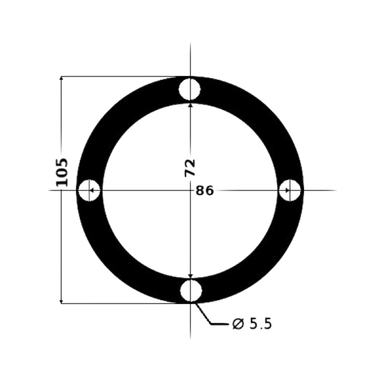 Кожух для троса газ-реверс D=105мм h=52мм R3B 38062K 1шт Чёрный