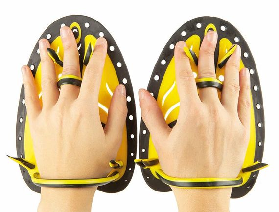 Лопатки для плавания Seac Pro черный/желтый