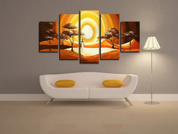 Модульная картина"Девушка на восходе"