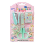 Канцелярский набор Basir с ножницами, степлером, скобами и скотчем, серия "Заяц и друзья", 2 цвета ассорти