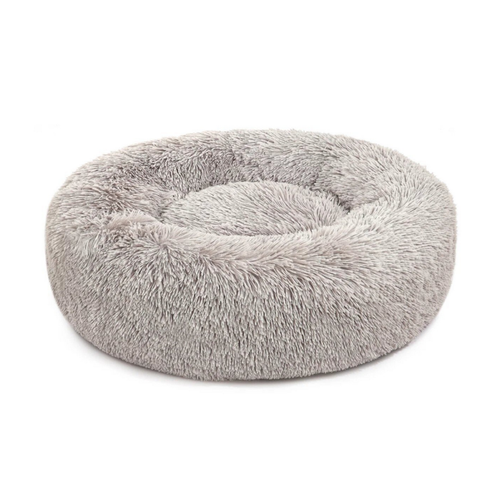 Лежанка МЯГКАЯ КРУГЛАЯ ПУХЛАЯ Rich Breed (PerseiLine)M 58х20 см,светло-серый