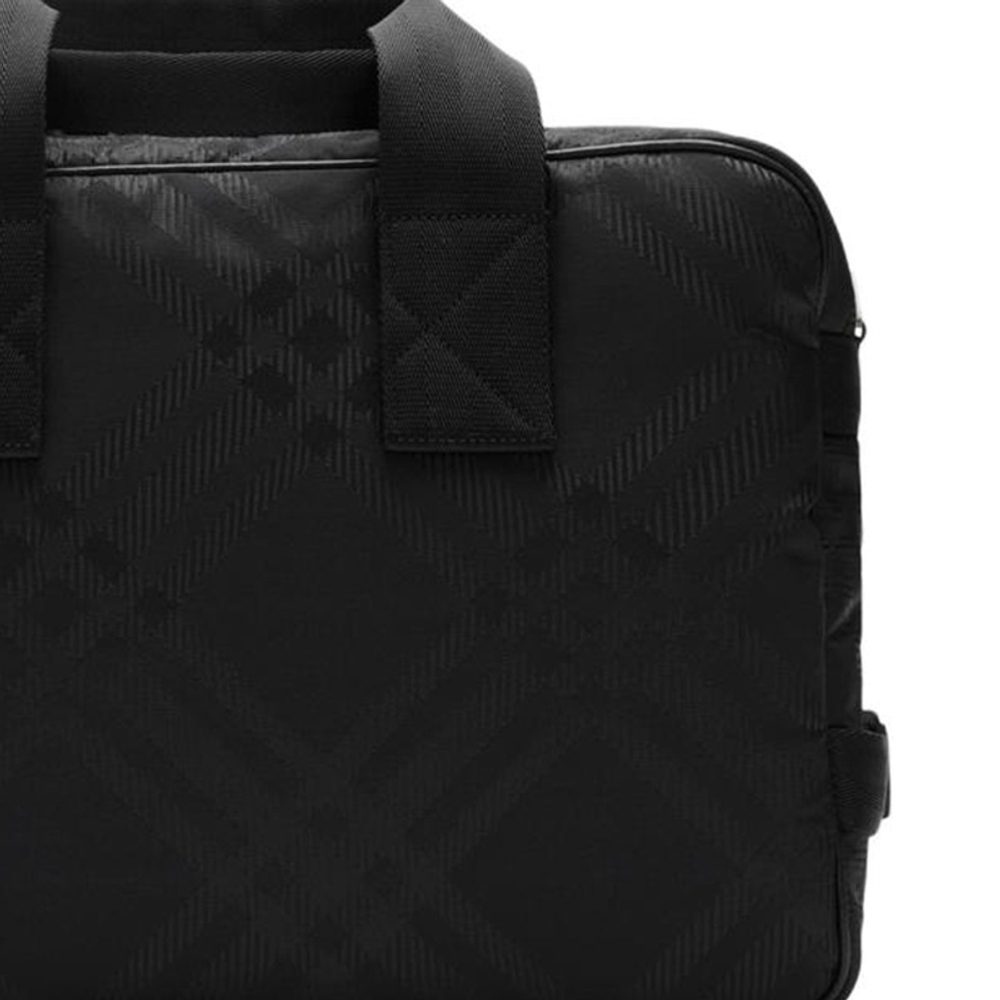 Burberry Polyamide Blended With Polyester One Shoulder Crossbody Handheld Briefcase Men"s Black