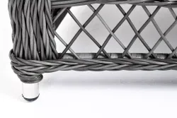 "Гранд Латте" диван трехместный из искусственного ротанга, цвет графит