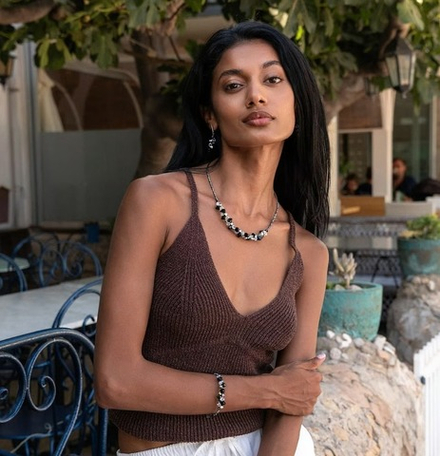 Колье Coeur de Lion Black-Crystal 4640/10-1318