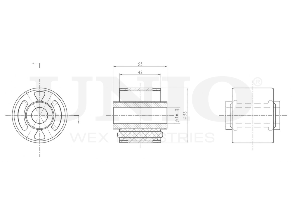 Сайлентблок заднего продольного рычага UNIO RMP-20316