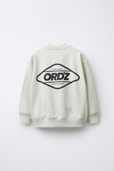 ZARA ТОЛСТОВКА С ЛОГОТИПОМ, ЭКРЮ