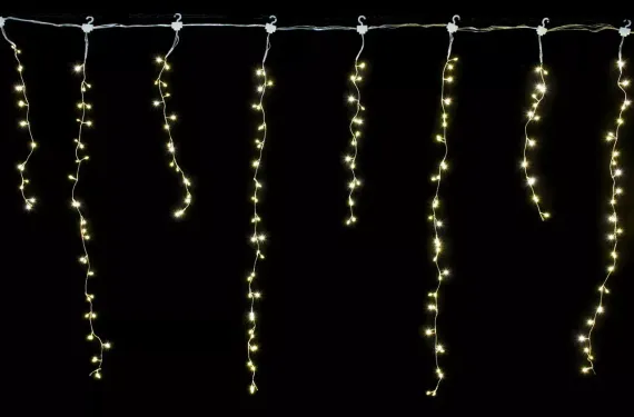 Светодиодная бахрома Роса 2.5*0.9 м., 220V, 324 теплых белых LED лампы, соединяемая, Winner Light (ww.02.04.324)