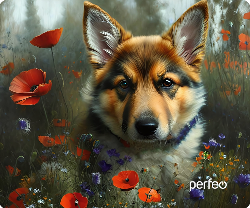 Perfeo Коврик для компьютерной мыши &quot;Dog&quot;, Рис.14 (240*200*2 мм), ткань+резиновое основание