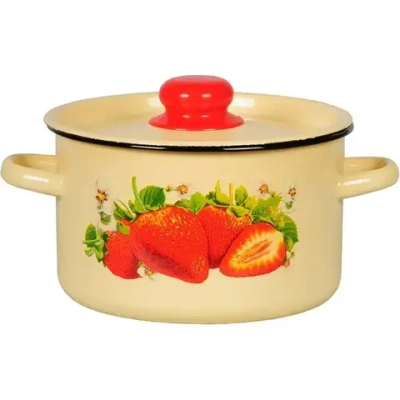 Кастрюля эмал 1,5л Клубника садов 1с15с99-0947