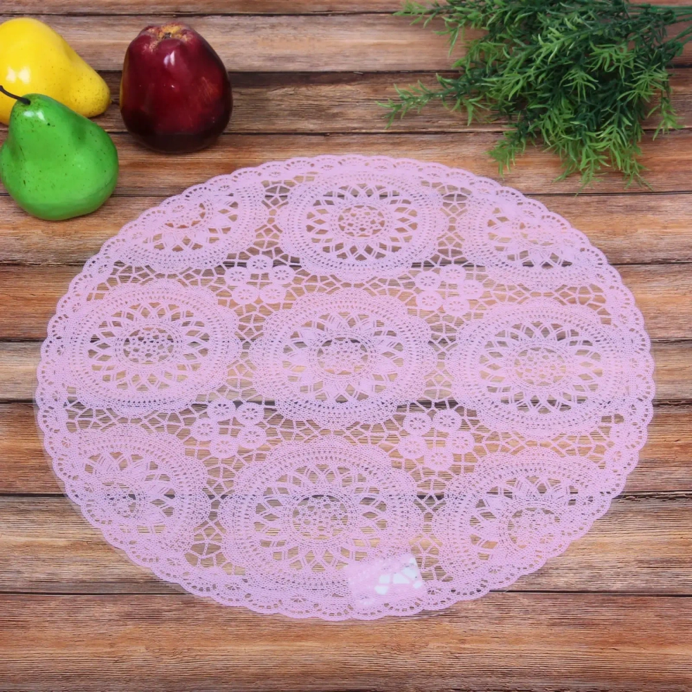 Салфетка на стол 38см «Кружево» розовая