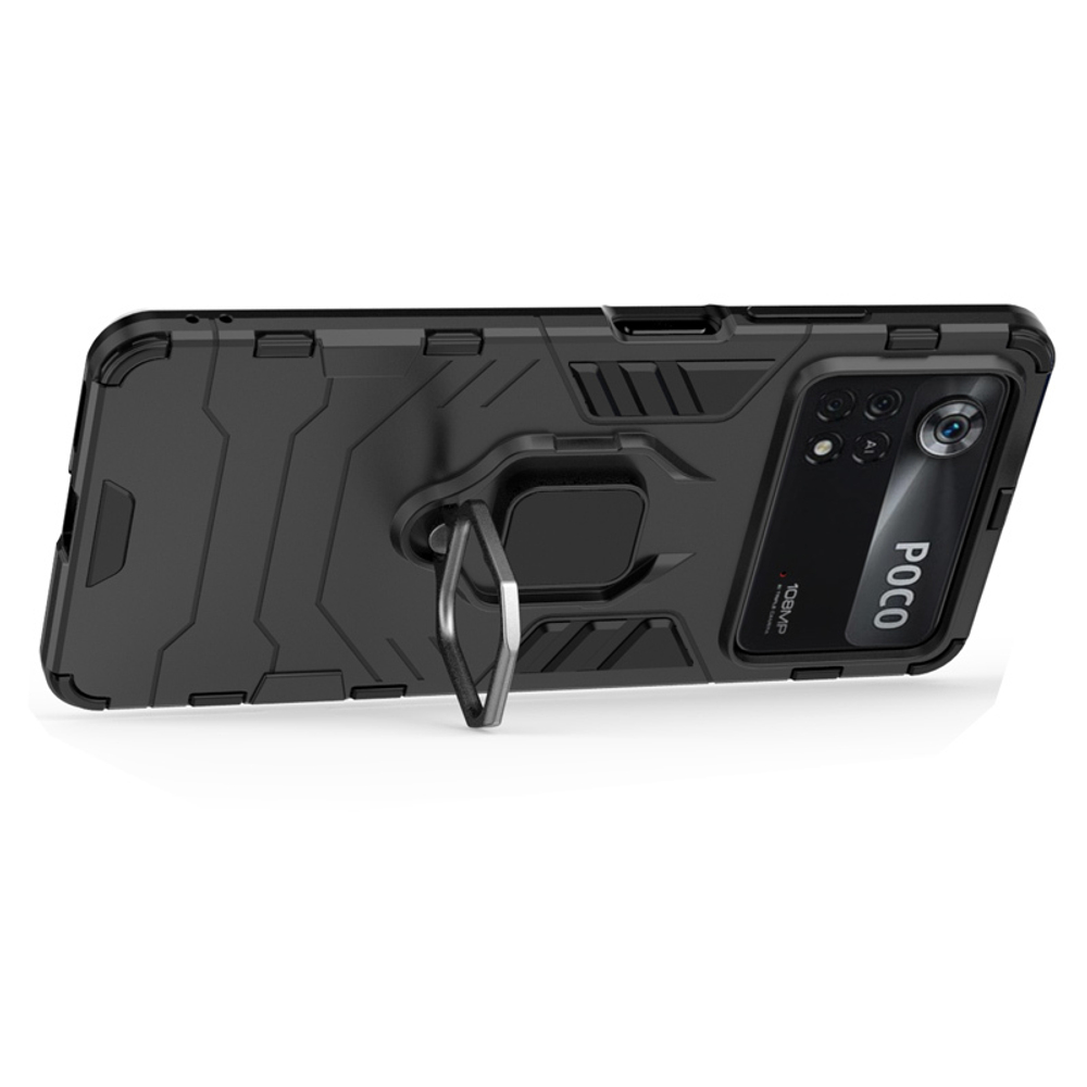 Противоударный чехол с кольцом Panther Case для Xiaomi Poco X4 Pro 5G