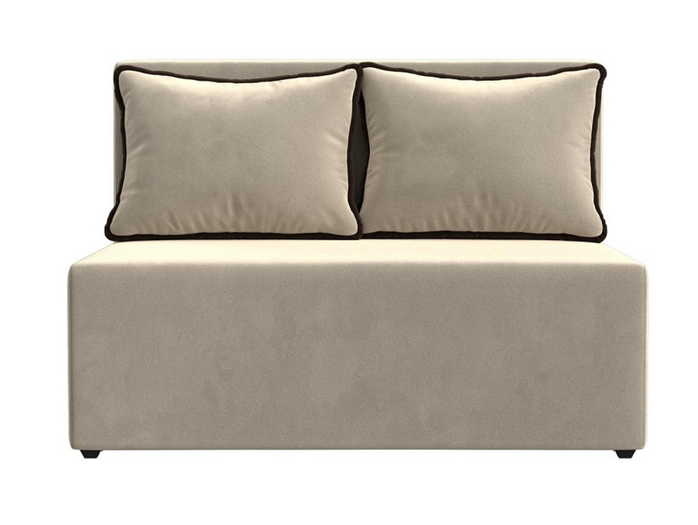 Диван прямой Лагуна, Бежевый\Коричневый, Микровельвет, 114438