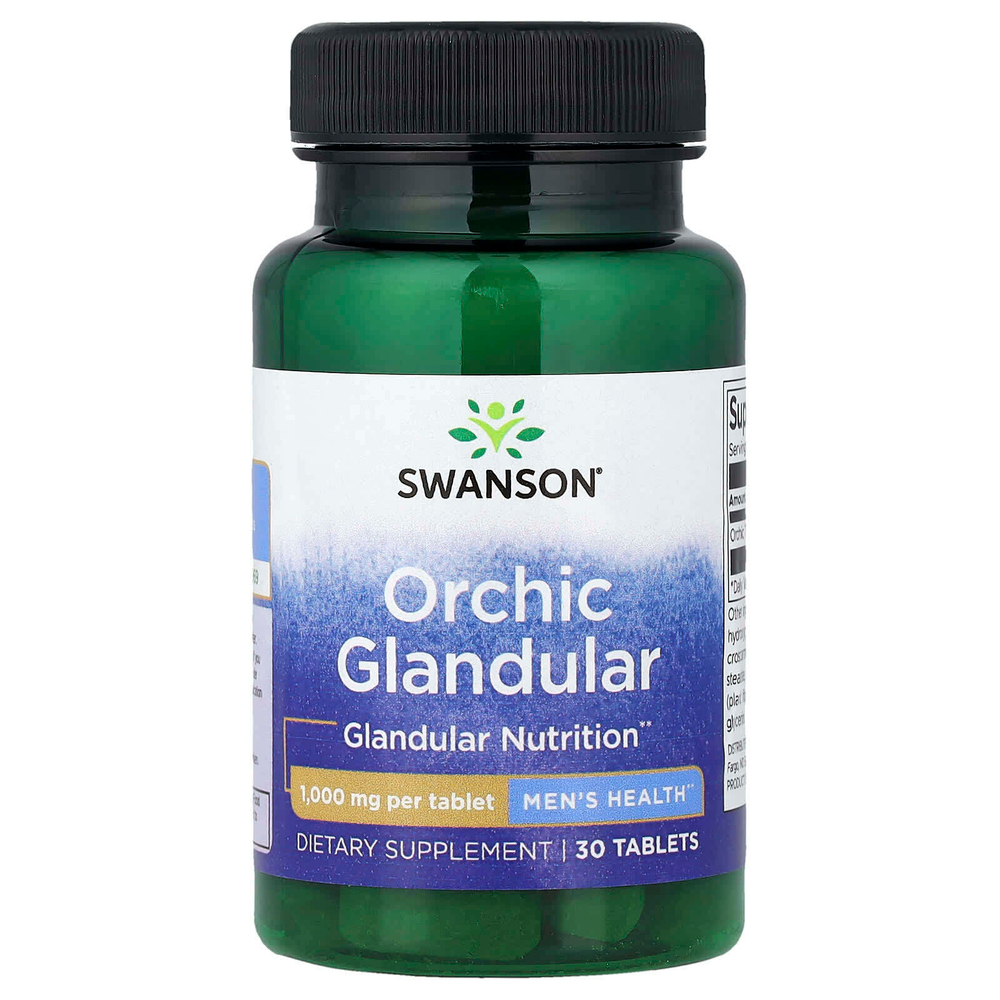 Swanson, Orchic Glandular, для мужского здоровья, 1000 мг, 30 таблеток