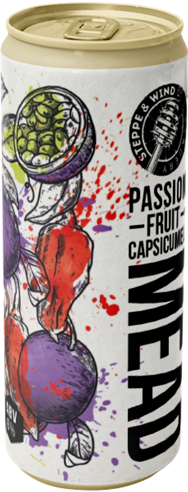 Медовуха Степь и Ветер Пэшн Фрут Капсикумель / Mead Steppe &amp; Wind Passion Fruit Capsicumel 0.33 - банка