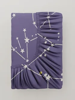 Простынь на резинке "Созвездия" 90х200 см Сказка сатин