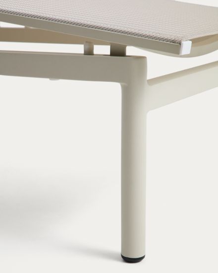 Шезлонг Lesina из серо-коричневого алюминия и текстиля цвета экрю