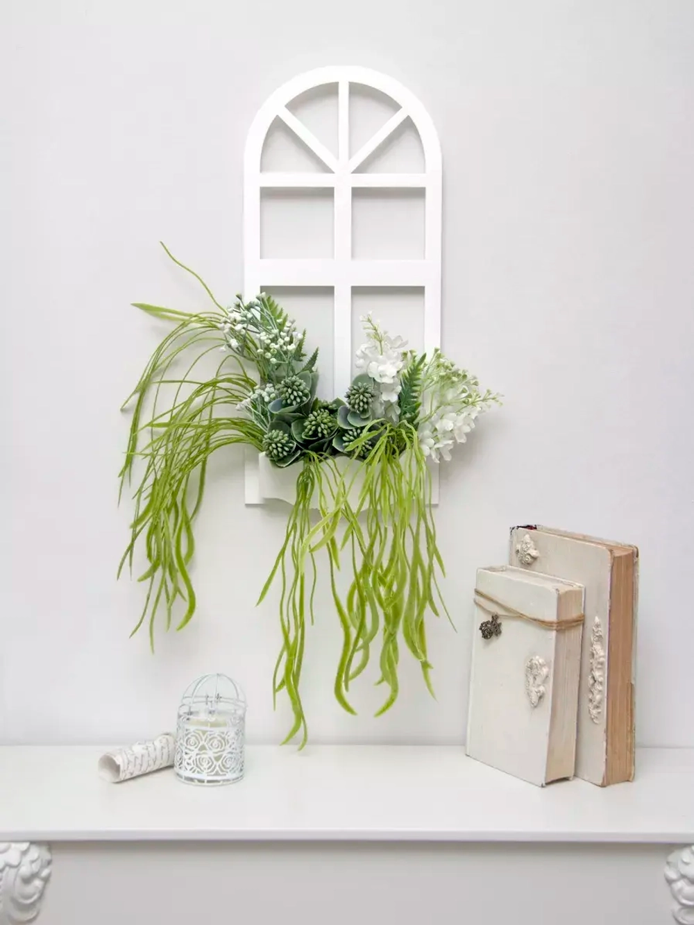 Панно на стену для интерьера "Окно с цветами"