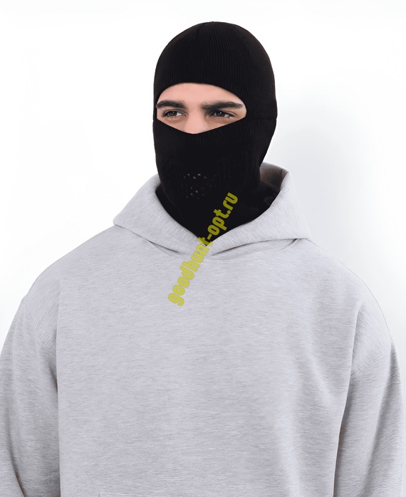 Тактическая вязаная балаклава шапка зимняя Черный