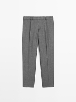 Massimo Dutti Брюки свободного кроя с вытачками, серый