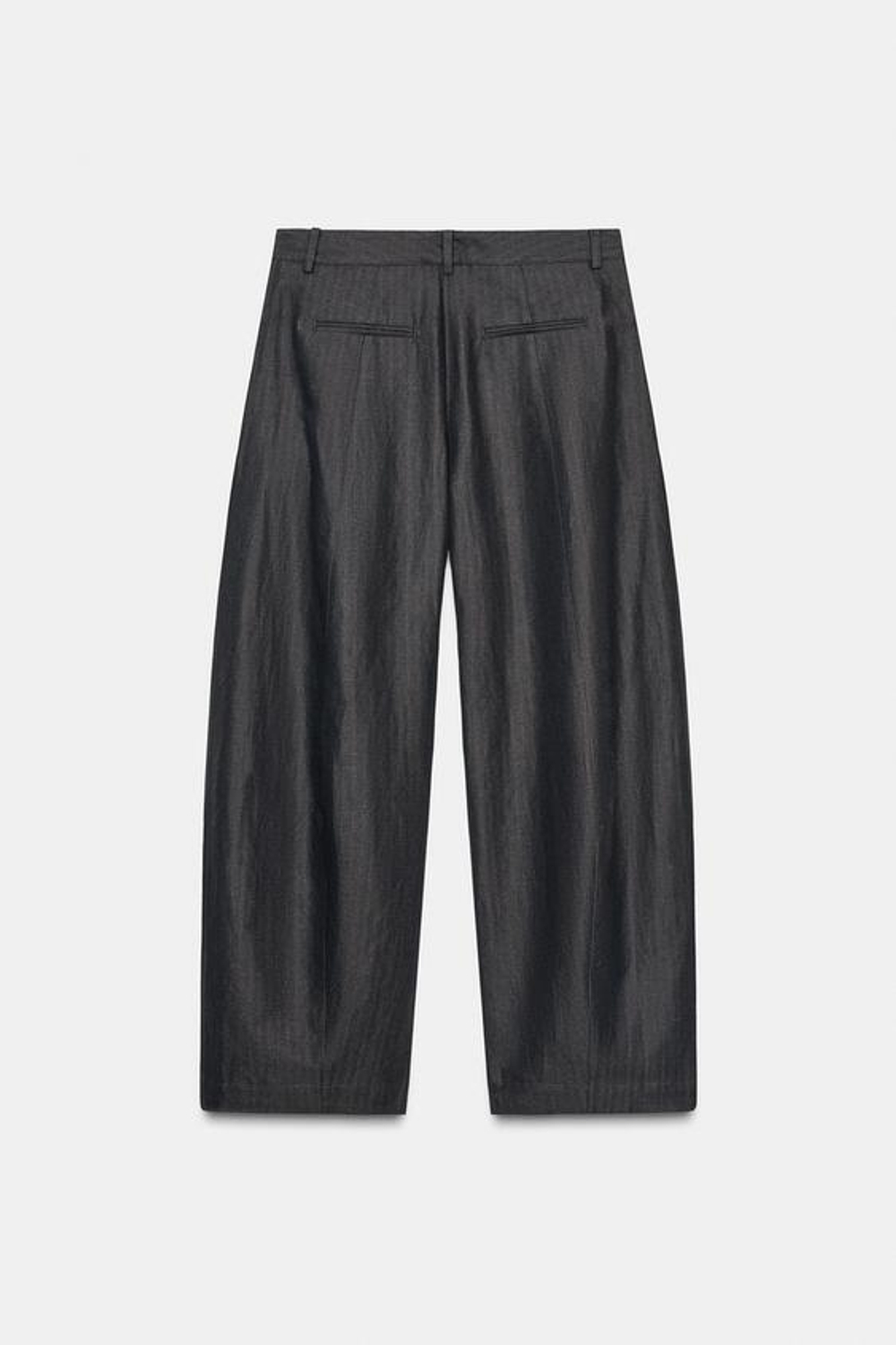 ZARA БРЮКИ В ПОЛОСКУ — ZW COLLECTION, СЕРЫЙ МЕЛАНЖ