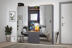 Шкаф для одежды Октава 13.338, Серый графит, Дуб золотой