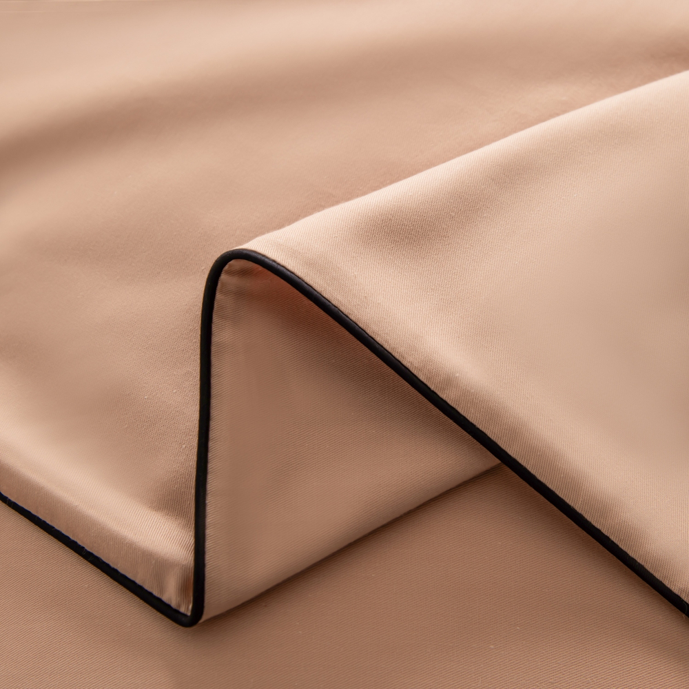 КПБ Однотонный Сатин Элитный на резинке OCER015, 2 спальный, 4 наволочки, простынь 140*200*30