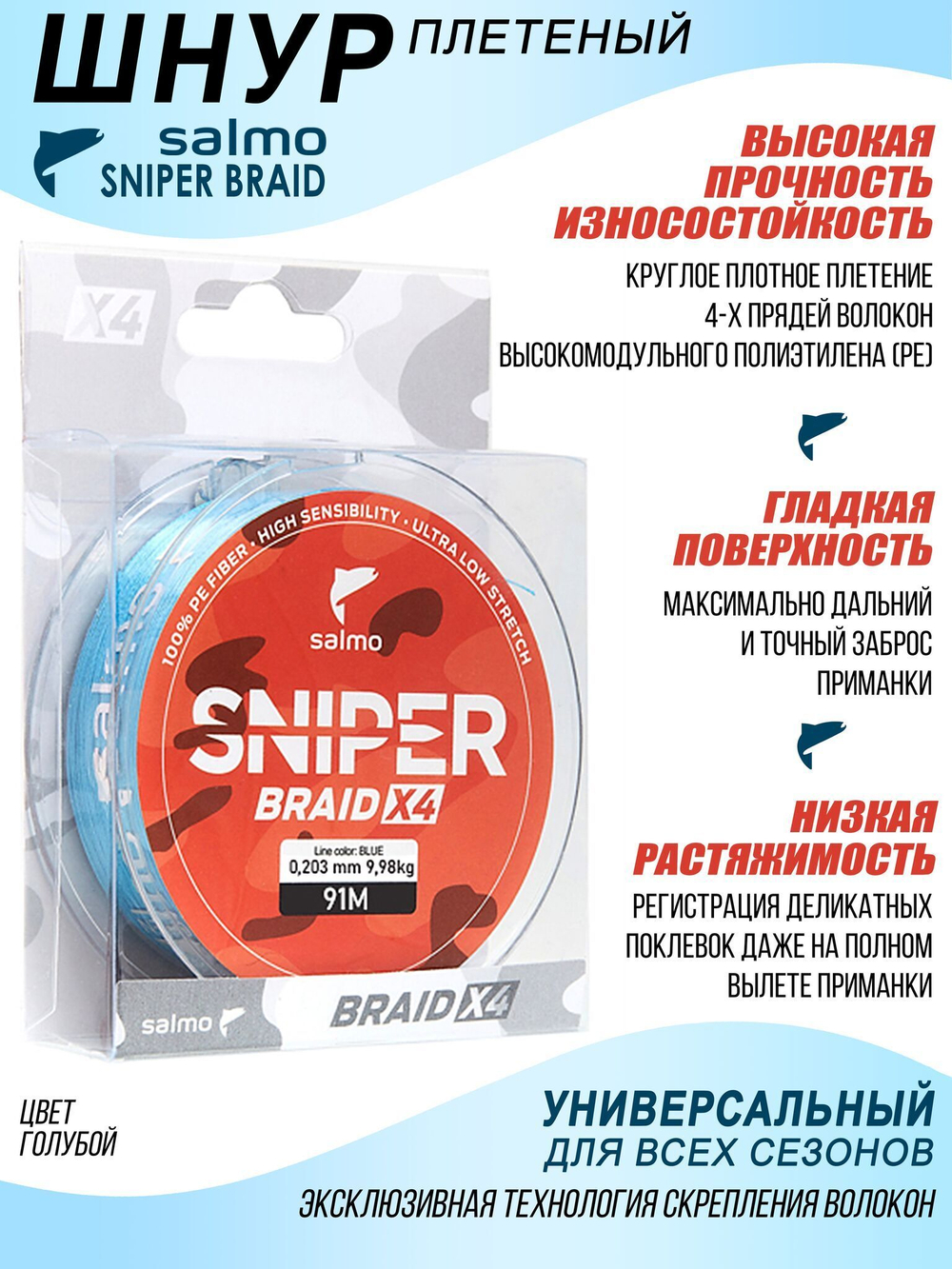 Плетеный шнур BRAID Blue 091/023