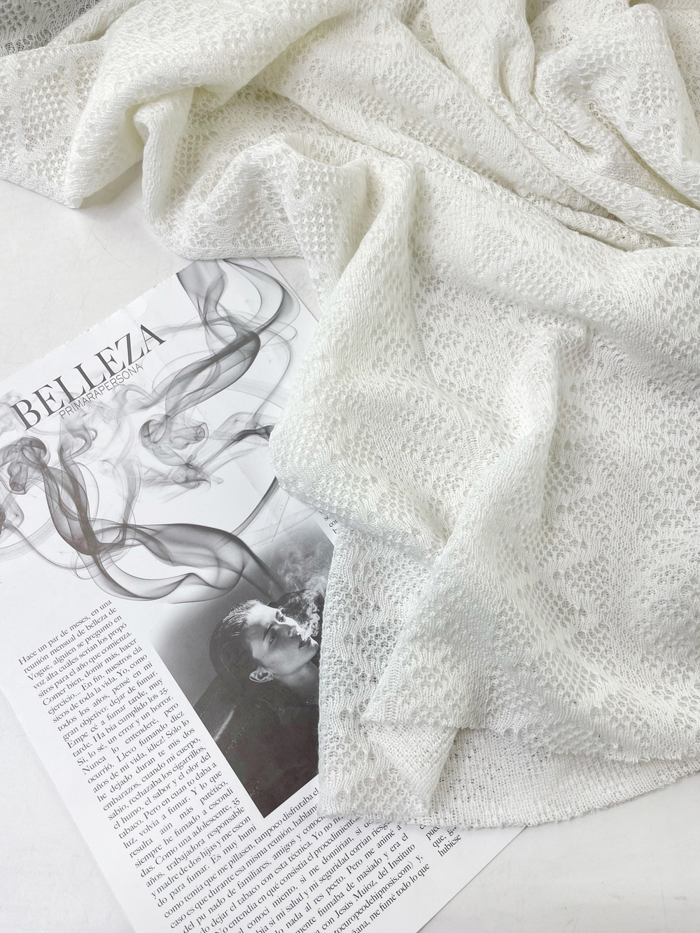 БЕЛЫЙ - Ажурный трикотаж Милена (1280 Алина) УЦЕНКА!