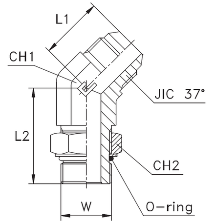 Штуцер FRA45 JIC 1.1/16" UNF1.1/16" CAST