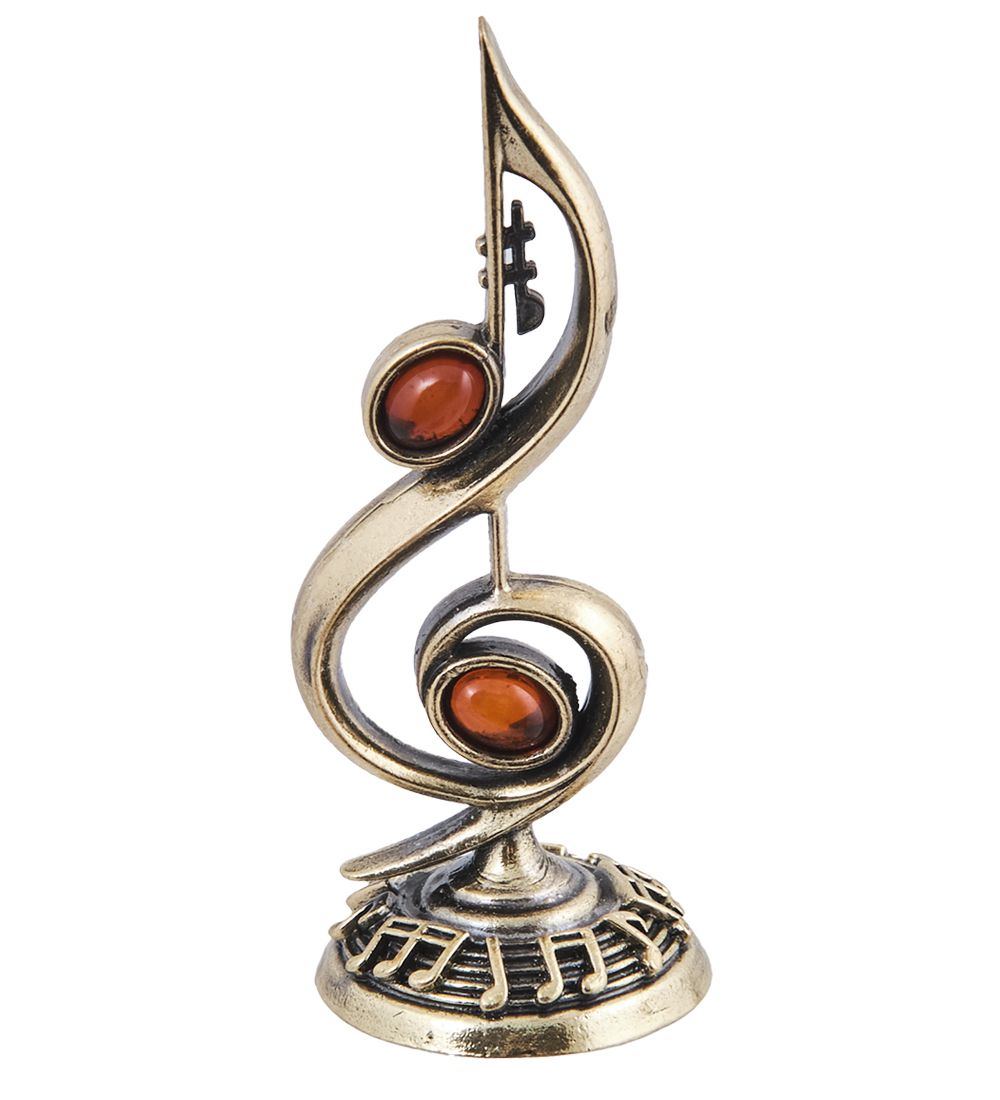 Народные промыслы AM-4034 Фигурка «Мелодия» (латунь, янтарь)