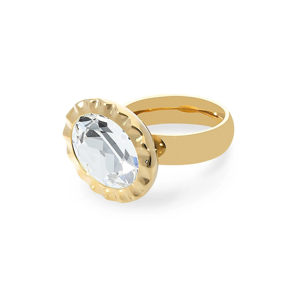 Кольцо Qudo TIVOLA UNICA big (G/P) Crystal 56 686702
