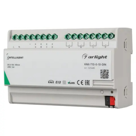 INTELLIGENT ARLIGHT Конвертер KNX-710-0-10-DIN (230V, 4x0/1-10, 4x16A) (IARL, IP20 Пластик, 2 года) 025680