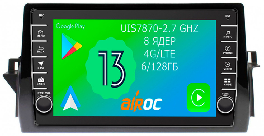 Магнитола для Toyota Camry 70 (75) 2021-2023 - Airoc AB-1138 (кнопки и крутилки), Android 13, TS20, 6/128Гб, SIM-слот, CarPlay
