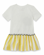 Платье трикотажное STELLA McCARTNEY Белый/Желтые полоски/Принт: LEMONADE (Девочка)