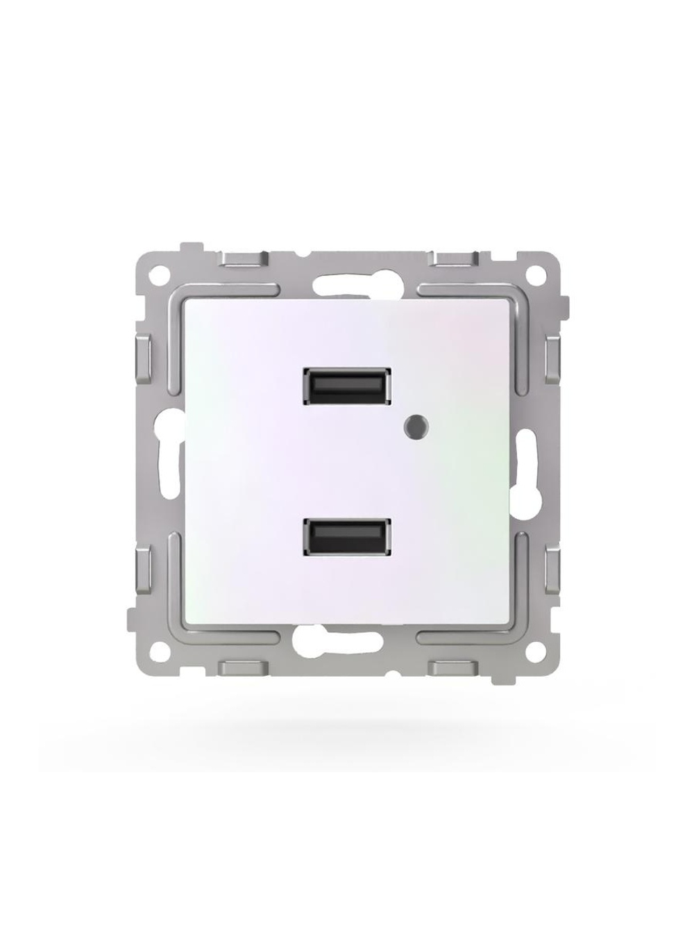 Розетка 2-м USB СП Pixel тип A+A 5В 1х2.1А 2х1.05А механизм перламутр. TOKOV ELECTRIC TKE-PX-2USB-C04