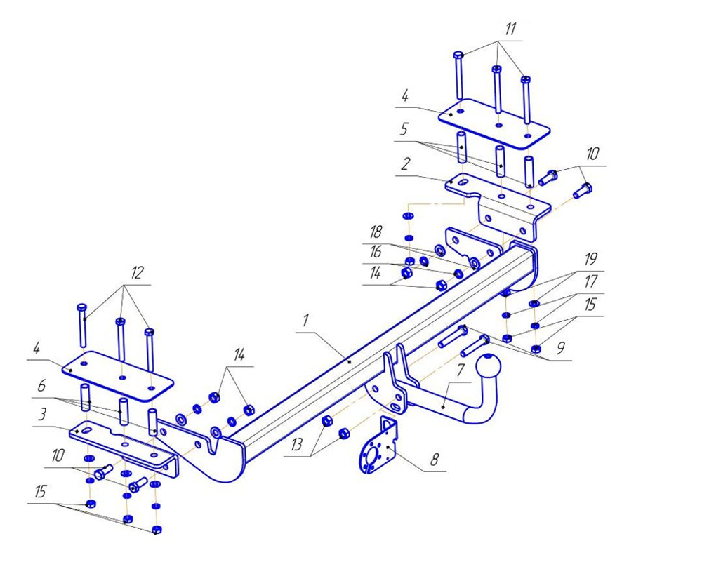 Фаркоп для Opel Astra H седан 2004-2009 Тип шара: A. Нагрузки: 1650/75 кг, OP 03